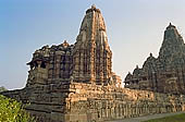Khajuraho - Jagadambi temple and the Kandariya Mahadeva temple (right) 